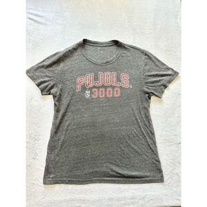 Pujols 3000 grey and red angels t shirt size L